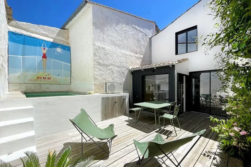Designer village house with heated pool