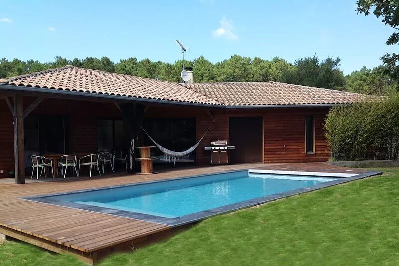 120m2 wooden house with swimming pool, near Capbreton, Hossegor