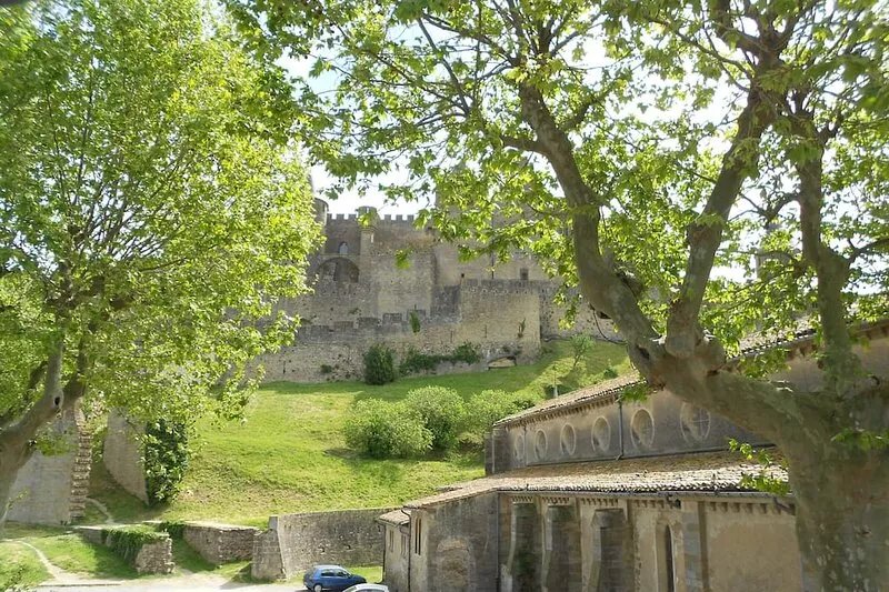Penthouse Apartment looking out at Carcassonne Cite walls