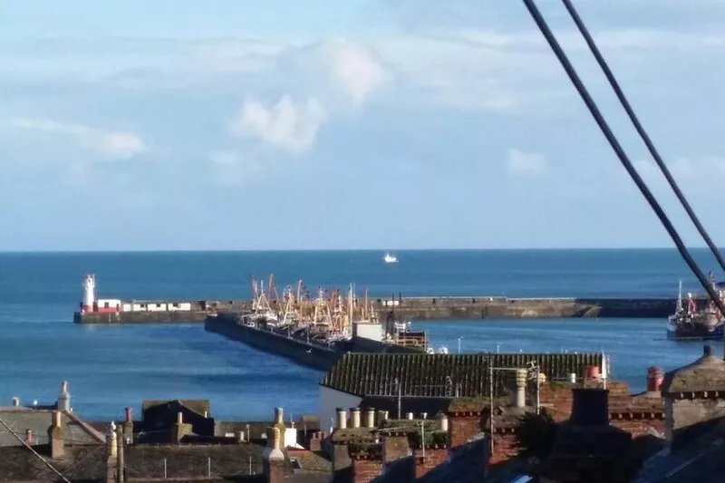 Sunny 1930's seaside residence overlooking Newlyn harbour, near Penzance
