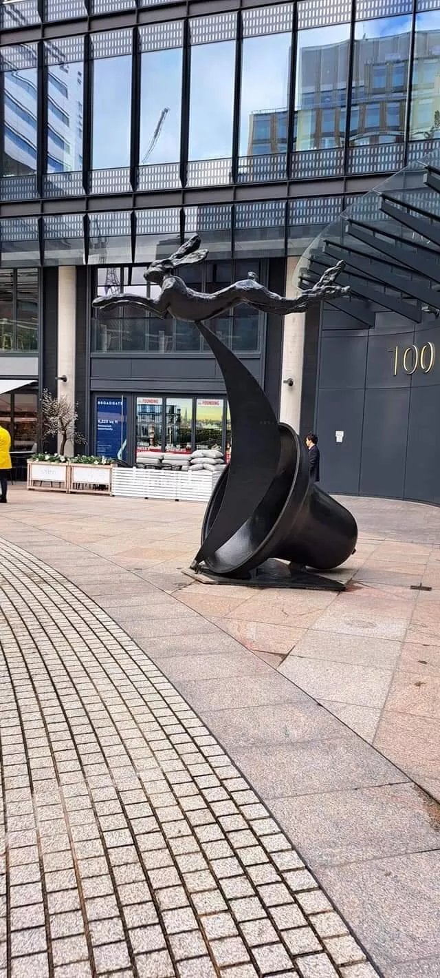 Leaping Hare On Crescent And Bell