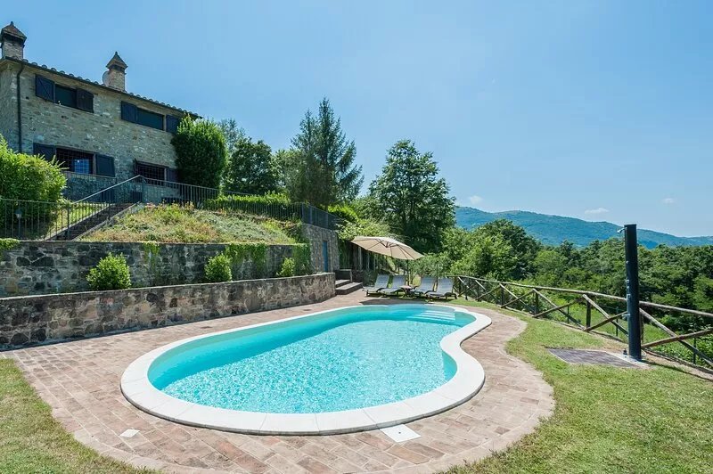 detached villa with a private swimming pool and a large terrain