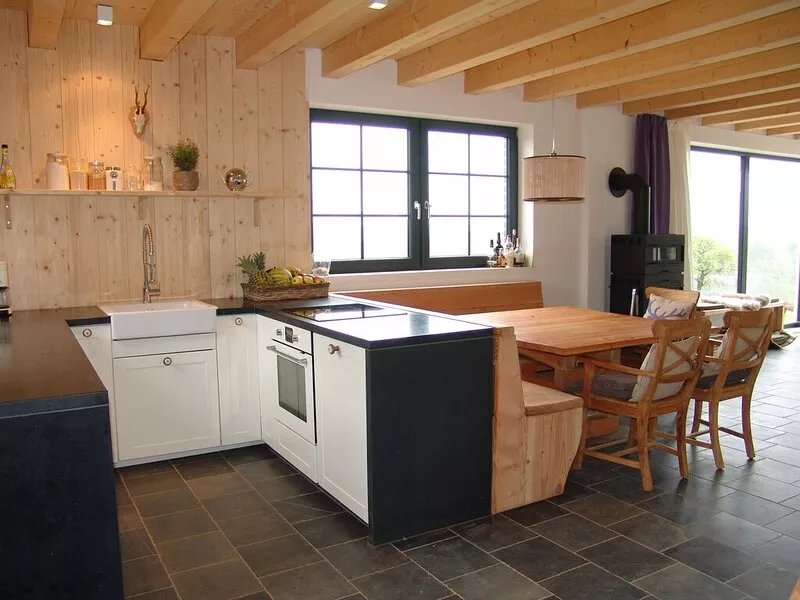 Modern House-new building with a distant view in the National Park, the