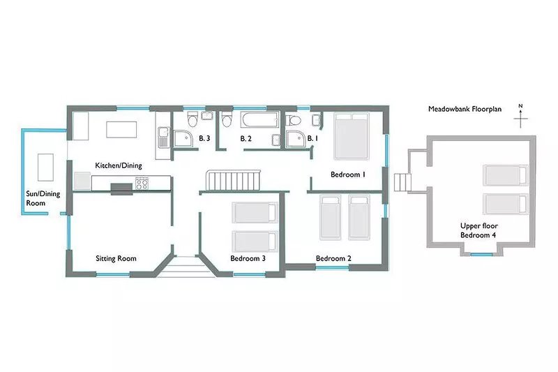 House in quiet village, close to Helford River, 4 Bedrooms 3 Bathrooms Sleeps 8