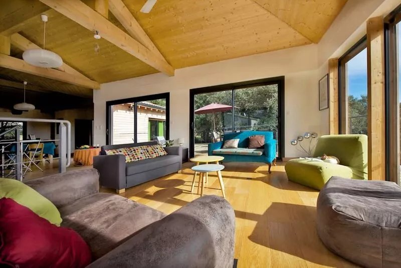 Modern architect build eco wooden house