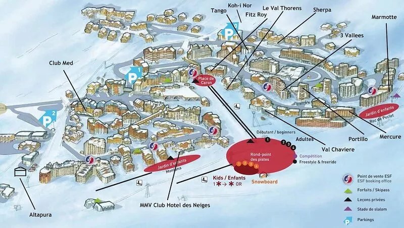 VAL THORENS - HYPER CENTER - SKI ON THE FOOT - ESF, SHOPS ON THE RESIDENCE -