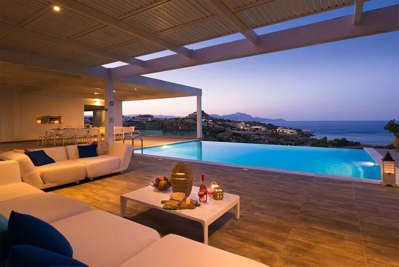 Private, Sea View Villa overlooking Vlicha Bay, just 5 mins to Lindos,