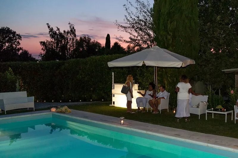 wonderful area in the middle of the vineyards where you can relax and taste wine