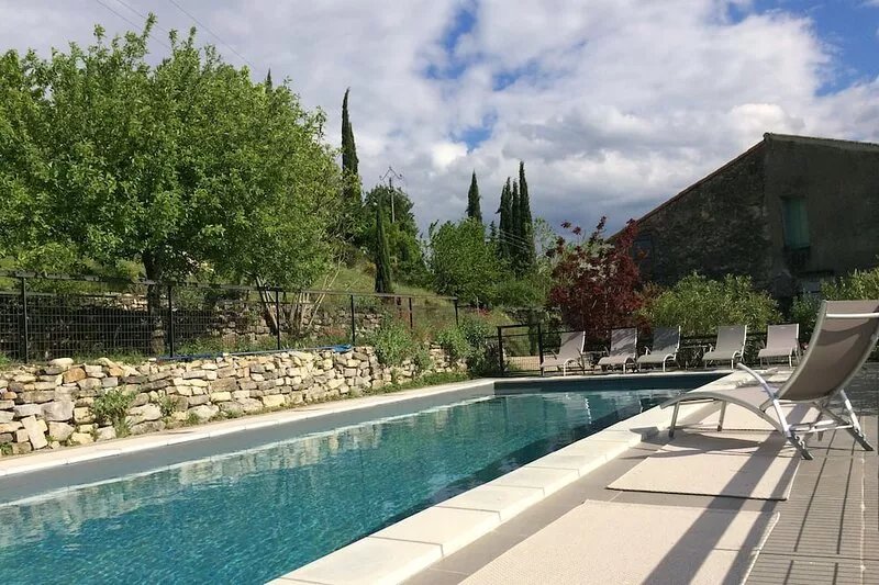 South Ardeche, Balazuc listed site, charming gîte La Maison des Vignes swimming
