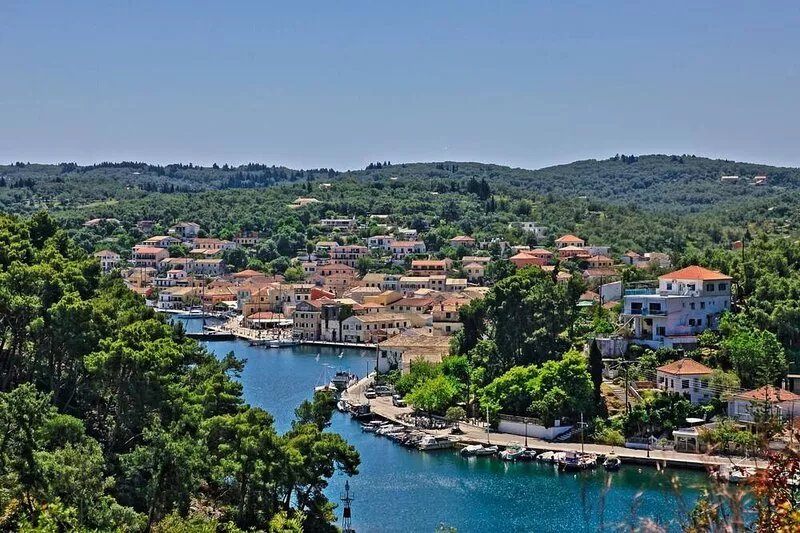 Charming Lakka Retreat: Angelina Apartment with A/C and Central Square Balcony