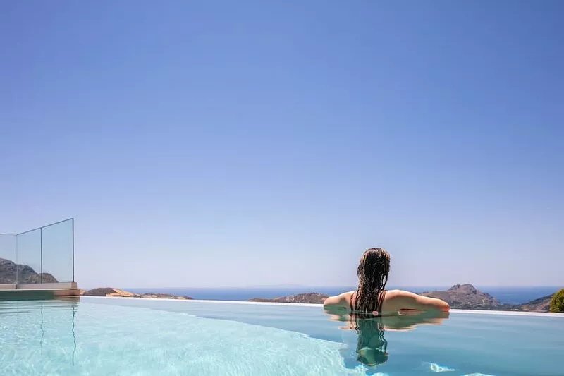 Epsilon Villa, Private Heated Swimming Pool Garden, Panoramic Sunset