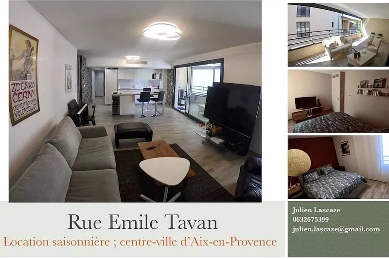 Large apartment (> 70m2) located in the center of Aix-en-Provence with parking