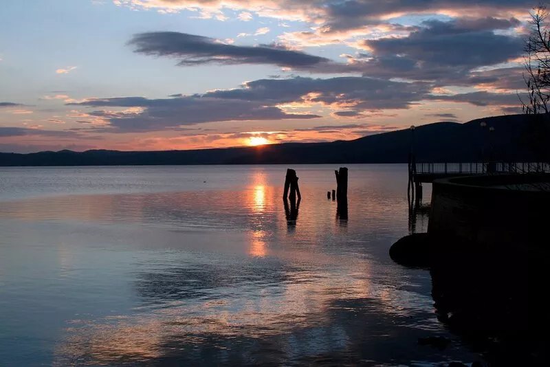 Near the square on the lake in the Bracciano Martignano Regional Natural Park