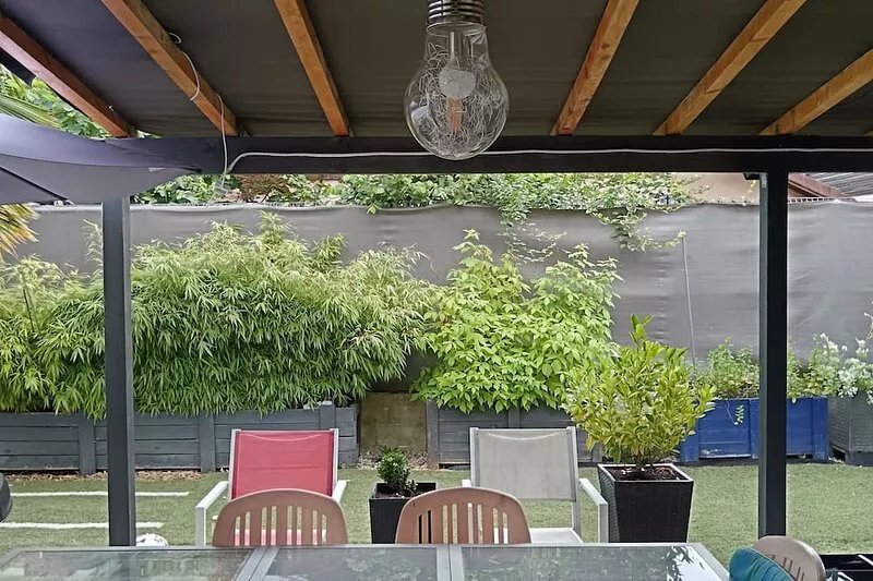 8-bed house with private pool, secured by electric gate.