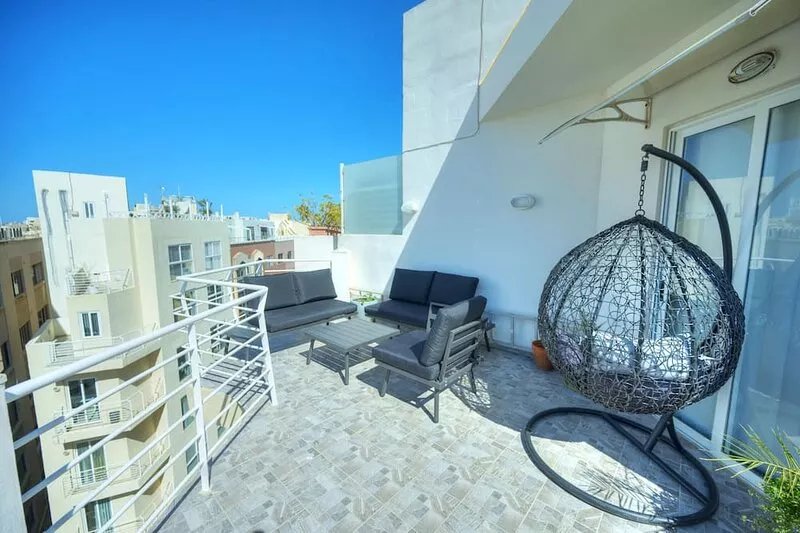 Roof terrace, Seaview 3 bedroom penthouse GOSLM-11