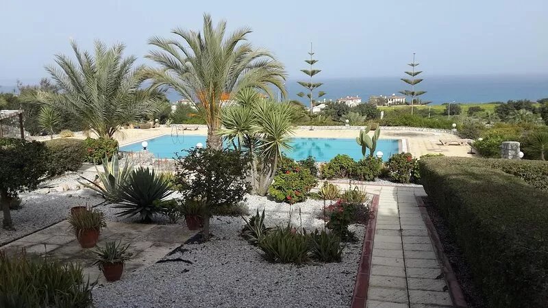 North Cyprus sunset sea views on quiet site with large private BBQ roof terrace