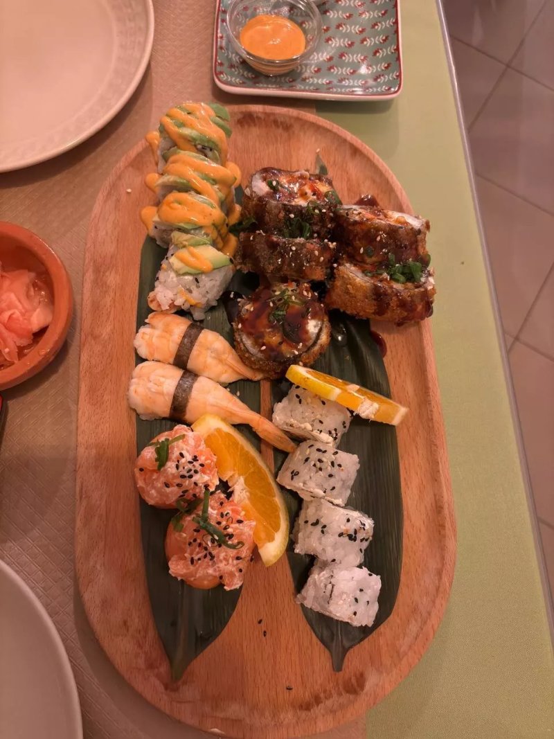 Japanese sushi and Indonesian food